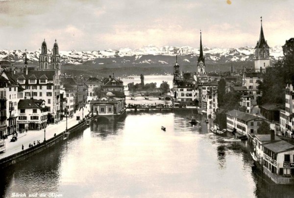 Zürich und die Alpen Vorderseite