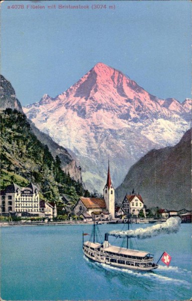 Flüelen mit Bristenstock Vorderseite