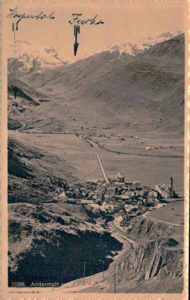 Andermatt, Blick gegen die Furka Vorderseite