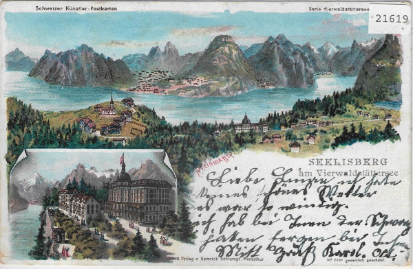 Seelisberg am Vierwaldstättersee - Litho Steinmann 1902