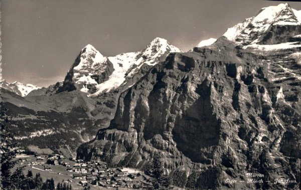 Mürren. Eiger - Mönch - Jungfrau. 1945 Vorderseite