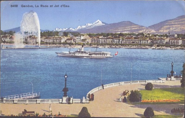 Genève, La Rade et Jet d'Eau Vorderseite