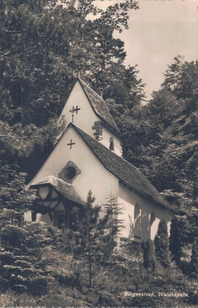 Bürgenstock. Waldkapelle, St. Jost Kapelle Vorderseite