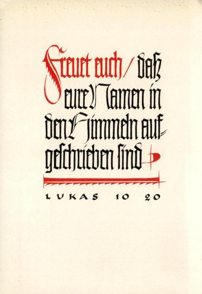Freut euch, dass eure Namen im Himmel auf geschrieben sind Vorderseite