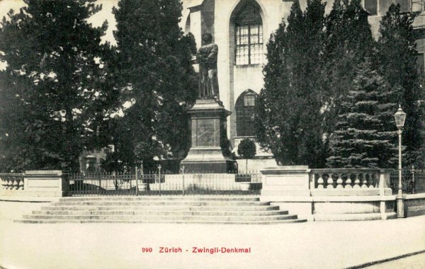 Zürich, Zwingli-Denkmal Vorderseite