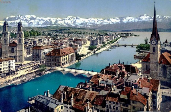 Zürich und die Alpen. 1920 Vorderseite