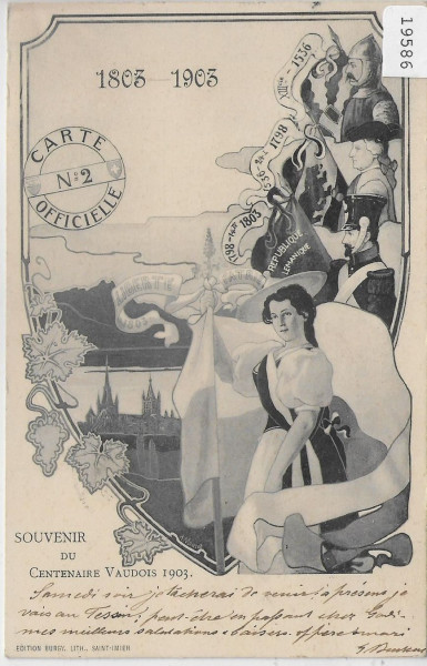 Souvenir de Centenaire Vaudois 1903 - Carte No. 2