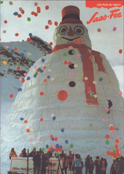 Saas Fee, grösster Schneemann der Welt