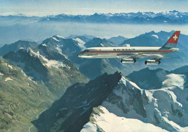 Swissair Coronado über den Alpen Vorderseite