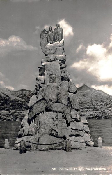 Gotthard-Hospiz, Fliegerdenkmal Vorderseite