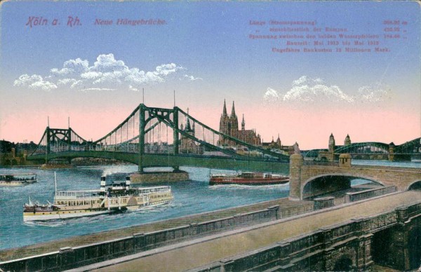Köln a.Rh.,Heue Hängebrücke Vorderseite