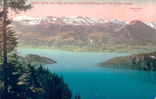 Blick vom Rigi auf den Vierwaldstättersee und die beiden Nasen Vorderseite