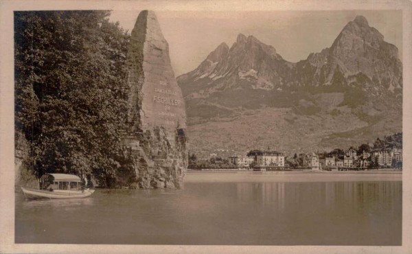 Schillerstein im Brunnen, Zürich Vorderseite