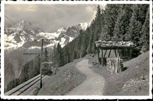 Weg bei Mürren. Breithorn (4164 m) Vorderseite