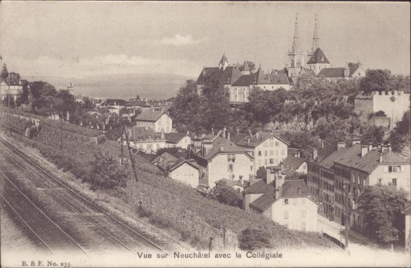 Vue sur Neuchâtel avec la Collégiale