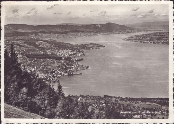 Aussicht vom Etzel-Kulm (1100m) gegen Zürich