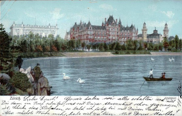 Alpenquai, Zürich um 1903 Vorderseite