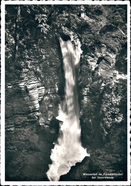 Wasserfall im Kämmerlitobel bei Unterwasser Vorderseite