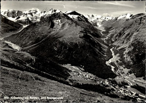 Pontresina mit Bernina- und Roseggruppe Vorderseite