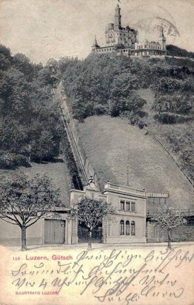 Luzern, Gütschbahn, Hotel Gütsch. 1904 Vorderseite