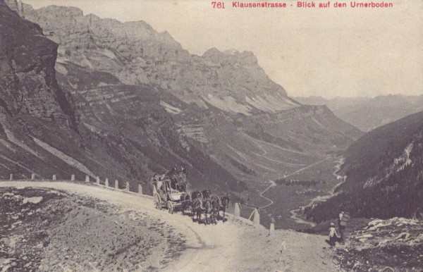 Klausenstrasse - Blick auf den Urnerboden. 1911