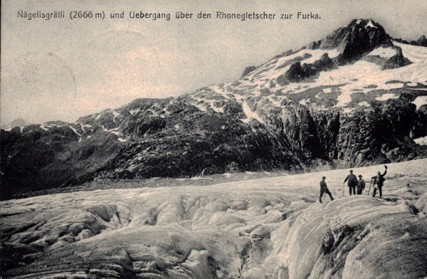 Nägelisgrätli und Übergang über den Rhonegletscher zur Furka. 1903