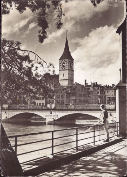 Zürich - Helmhausbrücke mit Peterskirche