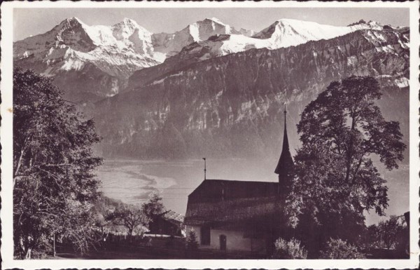 Beatenberg - Evangelische Kirche - Eiger Mönch und Jungfrau