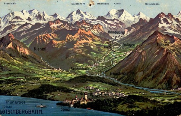 Thunersee mit umliegenden Bergen Vorderseite