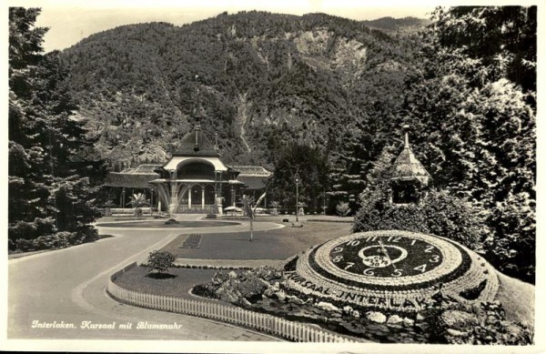 Kursaal mit Blumenuhr, Interlaken Vorderseite