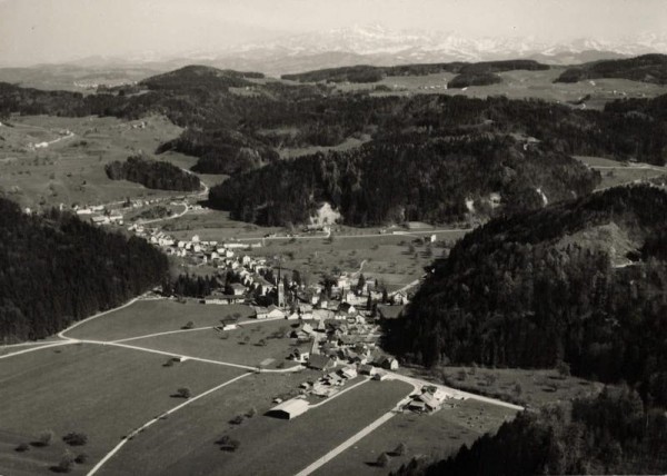 8374 Fischingen TG, Evang. Kirche, Kurhausstr., Itaslenstr./ Säntis Vorderseite