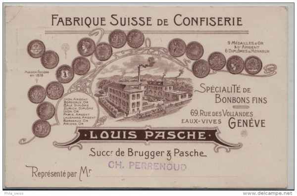 Genève - Genf - Louis Pasche Brugger - Fabrique Suisse de Confiserie - Bonbons Fine