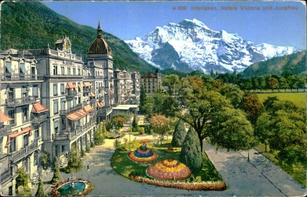 Interlaken/Hotels Viktoria und Jungfrau Vorderseite