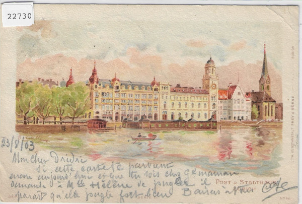 Zürich - Post & Stadthaus - Litho