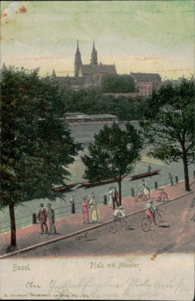 Basel. Platz mit Münster Vorderseite