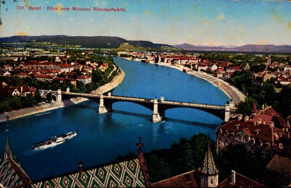Blick vom Münster Rheinaufwärts, Basel