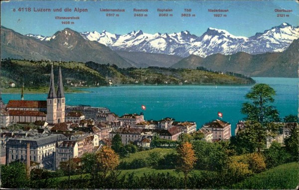 Luzern und die Alpen Vorderseite
