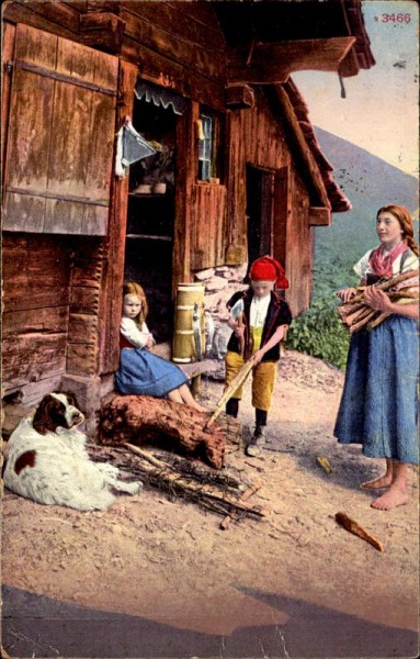 Vor der Hütte Vorderseite