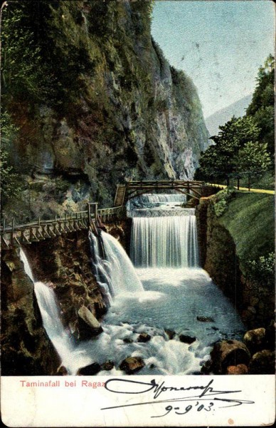 Taminafall bei Ragaz Vorderseite