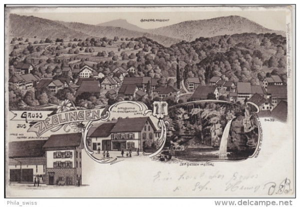 Zeglingen, Gruss aus - schwarz/weiss Litho - Generalansicht, Der Giessen im Eital, Handlung, Haus Dr