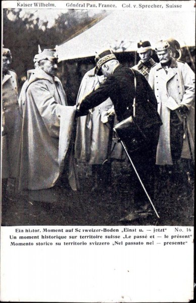 Kaiser Wilhelm, General Pau, Col.v.Sprecher Vorderseite