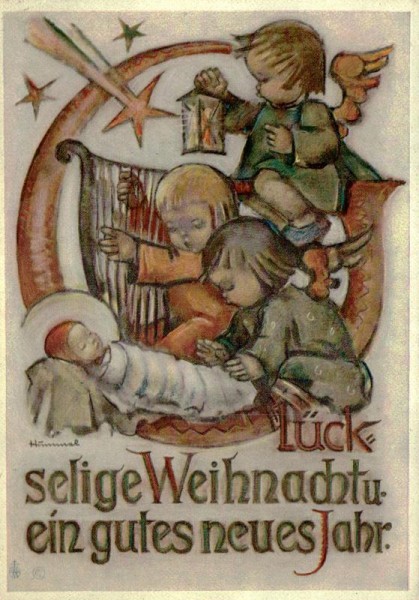 Glückselige Weihnachten u. ein gutes neues Jahr Vorderseite