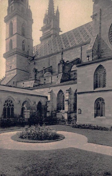 Basel - Münster, Kreuzgang mit Magdalenen-Kapelle Vorderseite