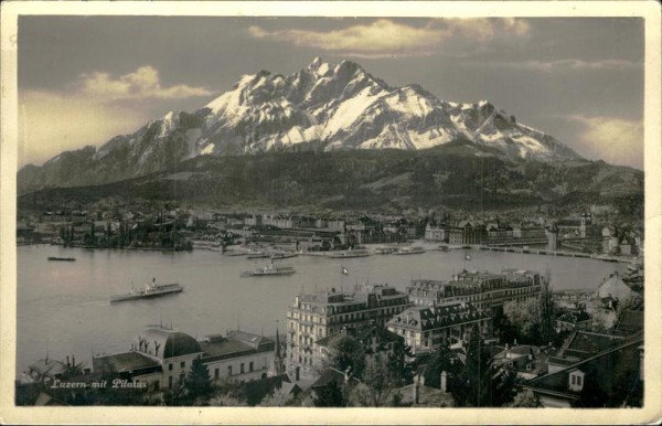 Luzern mit Pilatus (2128 m) Vorderseite