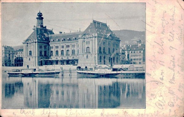 Neuchâtel - Poste et Port. 1900 Vorderseite