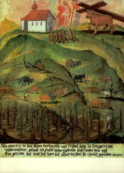 Heiligkreuz im Entlebuch. Ex voto 1717 in der Wallfahrtskirche Vorderseite