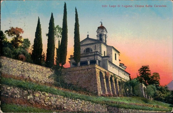Lago di Lugano. Chiesa della Caravina Vorderseite