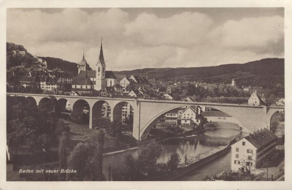 Baden mit neuer Brücke  Vorderseite