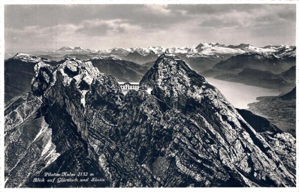 Pilatus-Kulm, Blick auf Glärnisch und Säntis Vorderseite