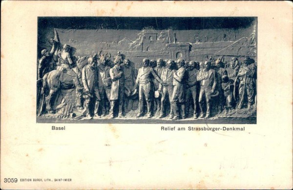 Basel, Relief am Strassburger-Denkmal Vorderseite